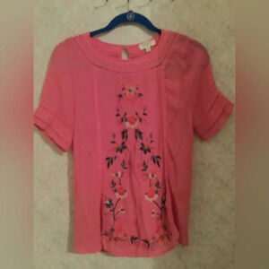 UMGEE~BLOUSE~EMBROIDERED~
PINK/FLORAL~M